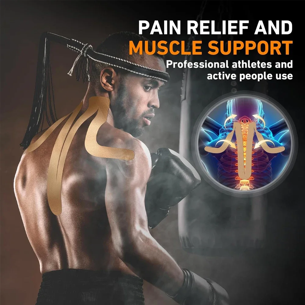 5PC Precut Kinesiology Tape for Shoulder Neck,Waterproof and Breathable Sports Tape,Kinesiology Tape Supports Should