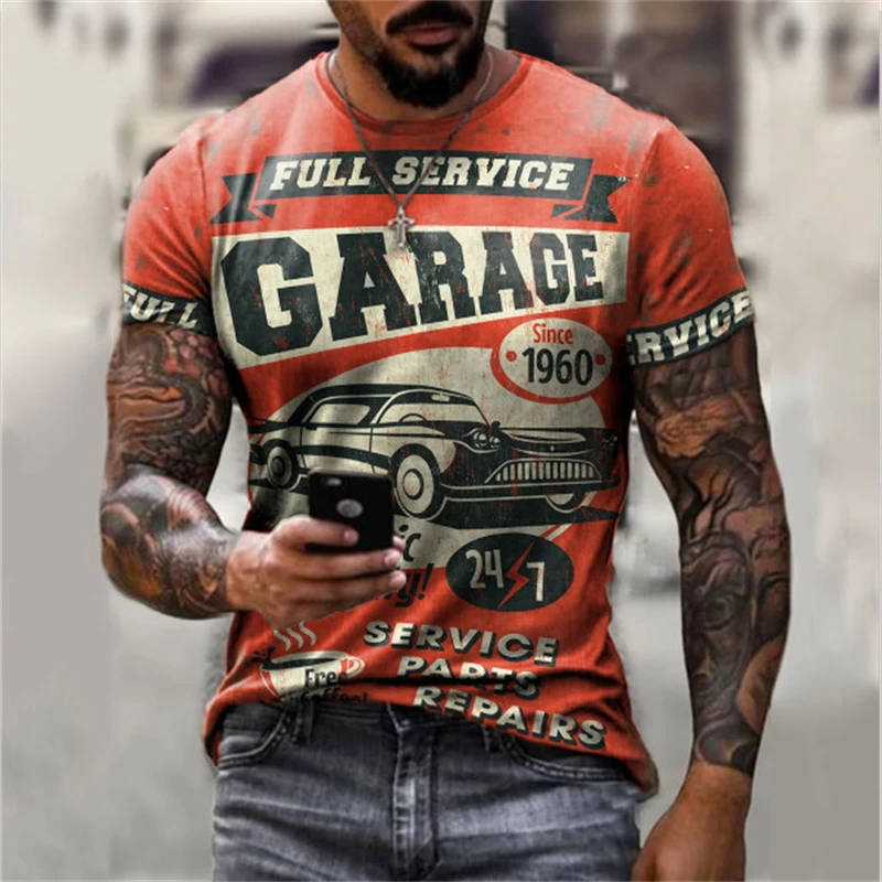 

Summer Fashion 3D Printed Street Hip Hop Men T Casual Harajuku Motorcycle O Neck Short Sleeve Comfortable Oversized T-shirt Tops