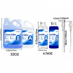 Rapid Cure Blue Elastic Silicone Kit for DIY Casting and Molding (Blue)