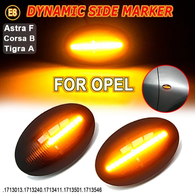 LLCTOOLS Blinker LED SEITENBLINKER Schwarz für Opel ASTRA F CORSA B + C  TIGRA Meriva A, LED fest integriert