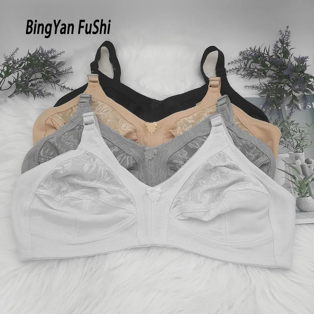 Wireless Cotton Bra for Ladies Big Size 38C-50F Top Women Seamless