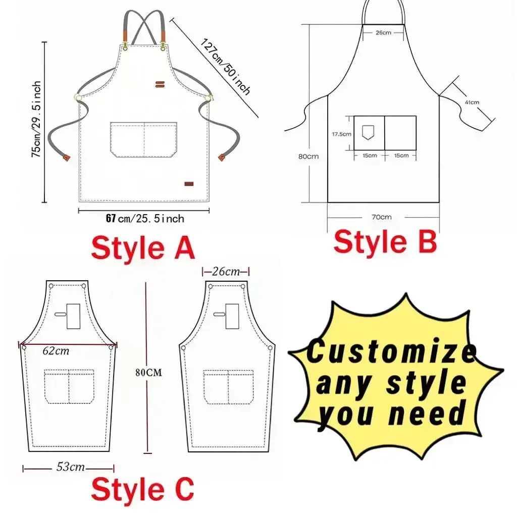 Customized Logo Adjustable Canvas Apron with Pocket