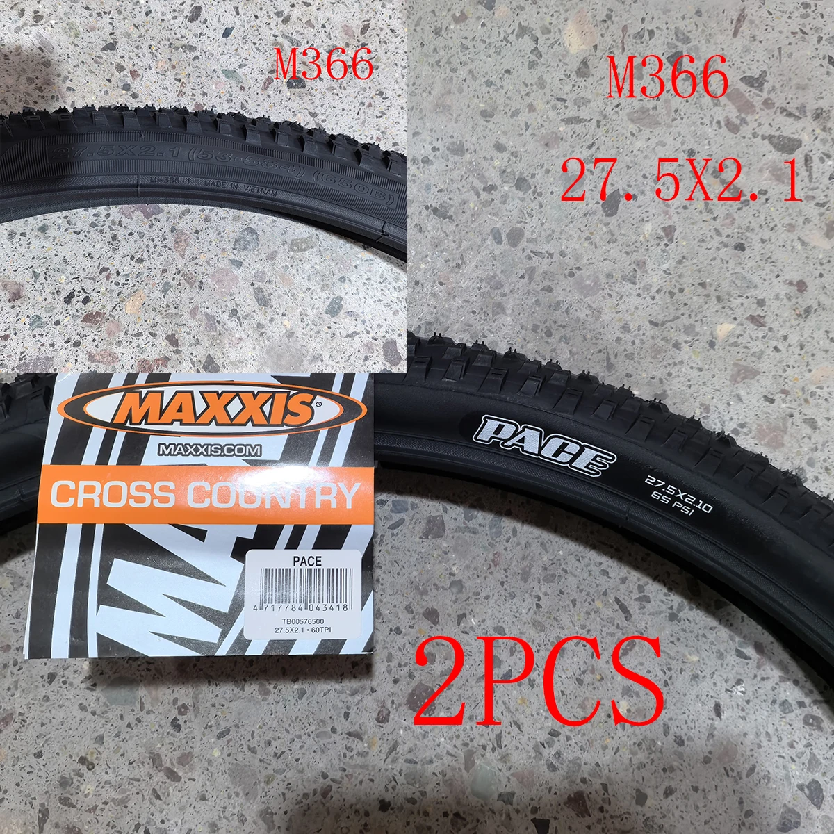 Durable Multi-Size Mountain Bike Tires Set - 2 Pack