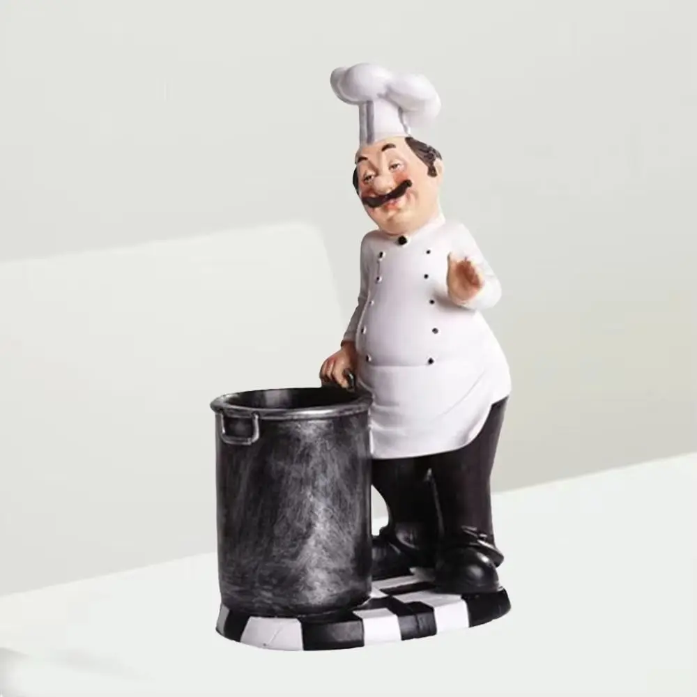 Handicraft Rustic Bakery Chef Resin Statue Model Simulated Farmhouse Cake Shop Decor Display Funny Doll Kitchen Chef Figurine