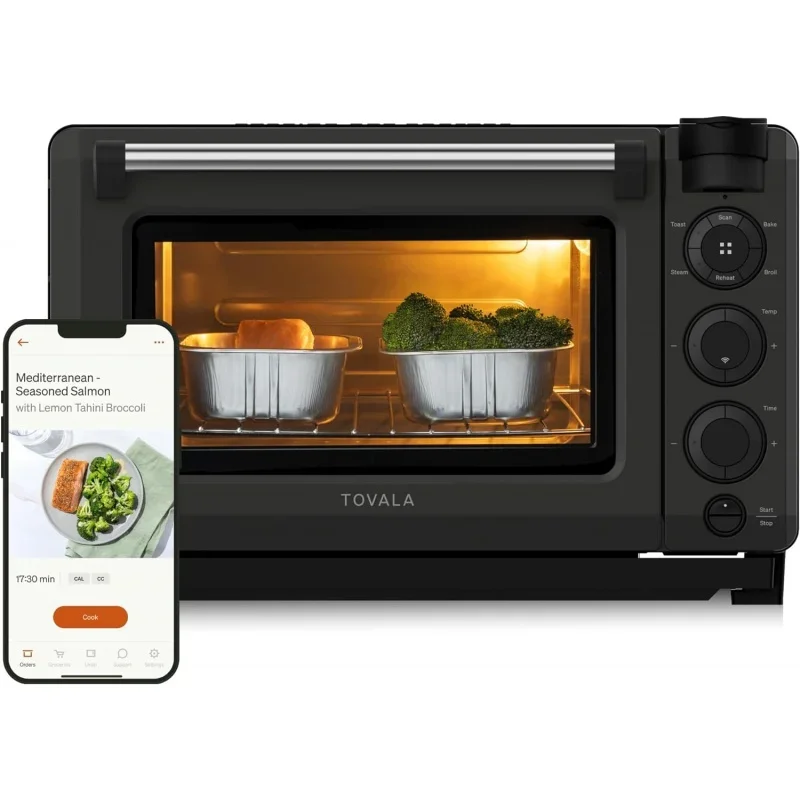 

Tovala Smart Oven Pro, 6-in-1 Countertop Convection Oven - Steam, Toast, Air Fry, Bake, Broil, and Reheat - Smartphone Control S