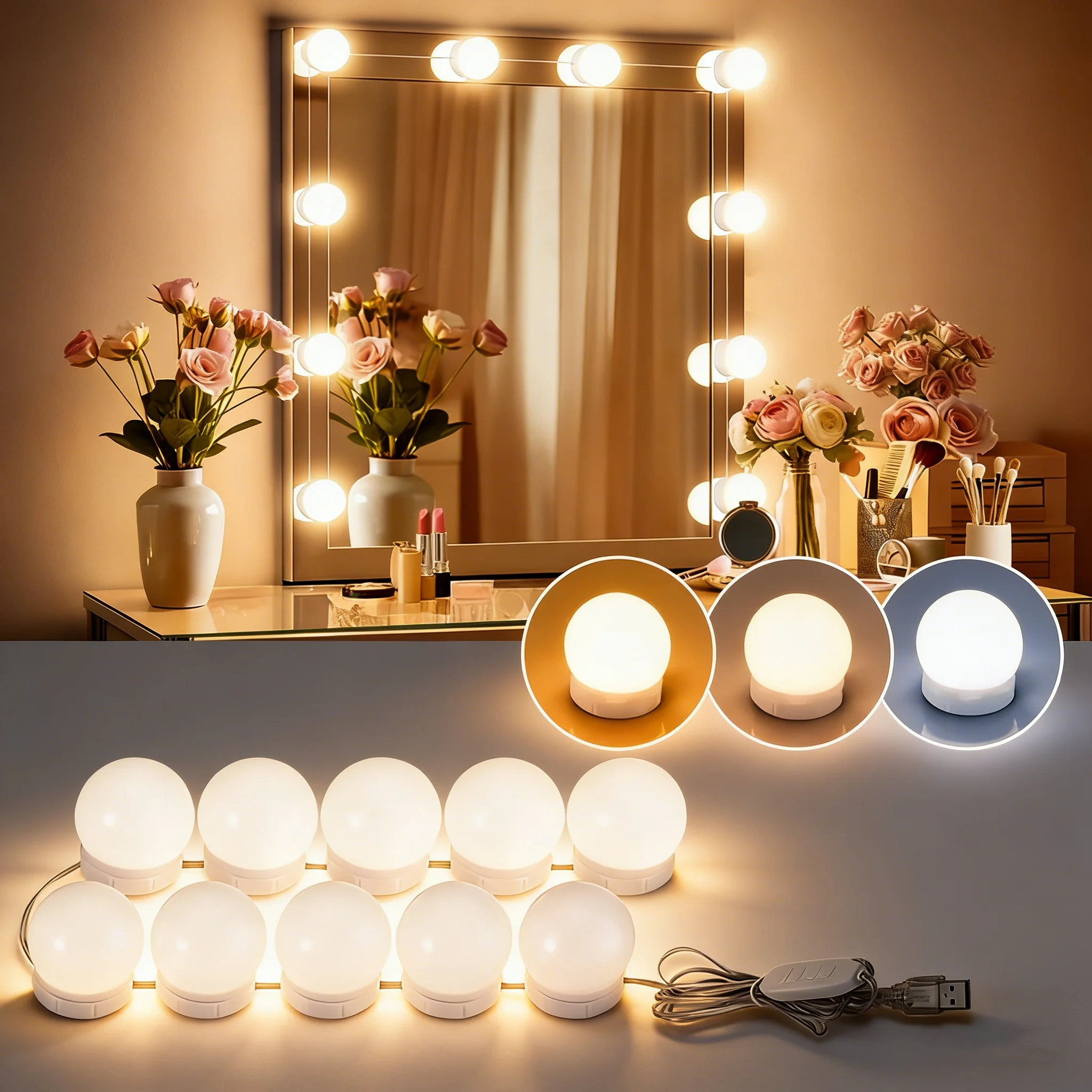 Dimmable LED Makeup Vanity Bulbs for Bathroom or Dressing Table Lighting