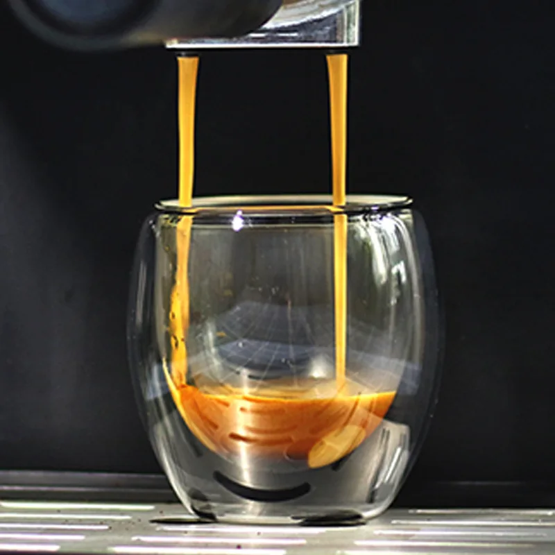 Glass Cup 2-6PCS 80ml Double-layer Insulated High Borosilicate Glass Coffee Milk Mug Tea Cup Restaurant Household Drinkware Gift