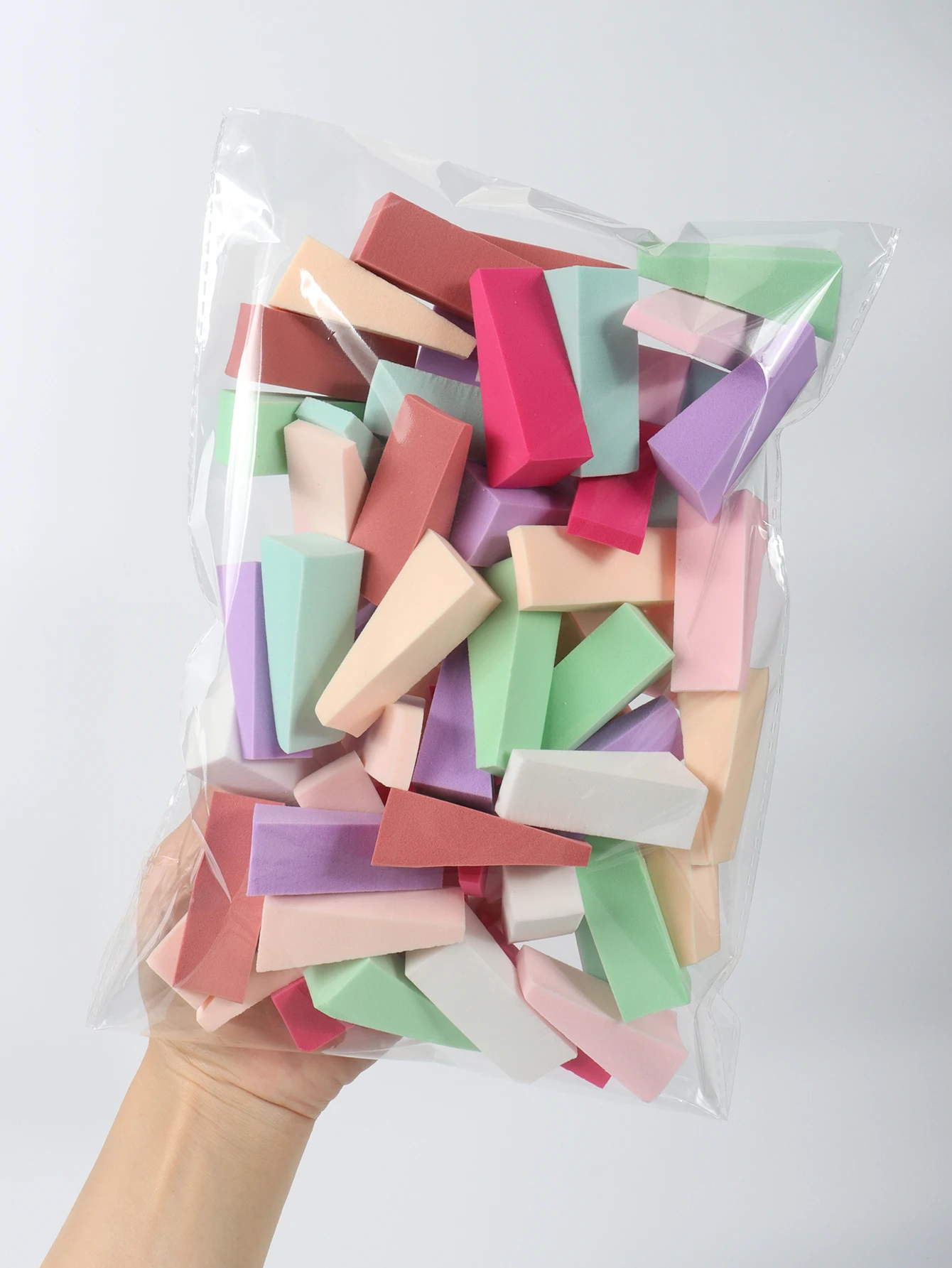 50 Pieces of Random Color Facial Curve Mixed Makeup Sponge, Latex Free, Small Wedge-Shaped Smooth Application Beauty Sponge Appl 4