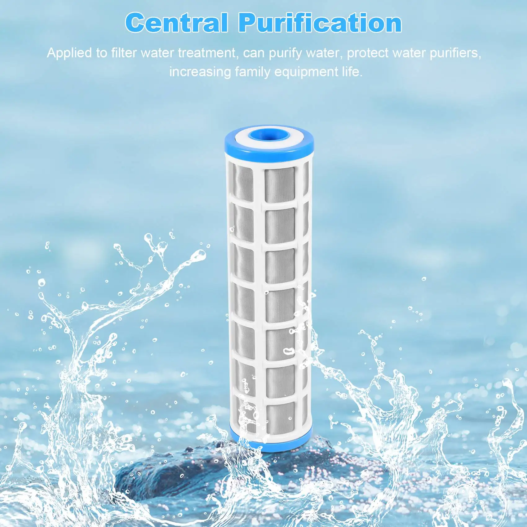 10 Inch Stainless Steel Wire Mesh Filter Water Purifier Pre Filter for Scale Prevention