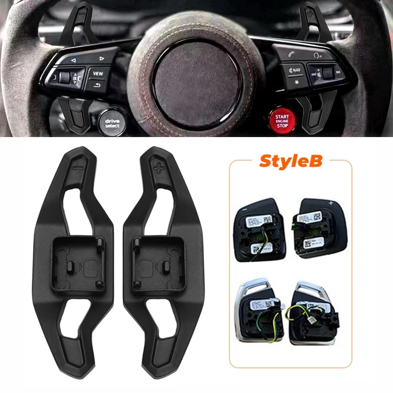 Aluminum Steering Wheel Paddle Shifters For Audi A5 B9, S5, RS5 (8W6) - Black
