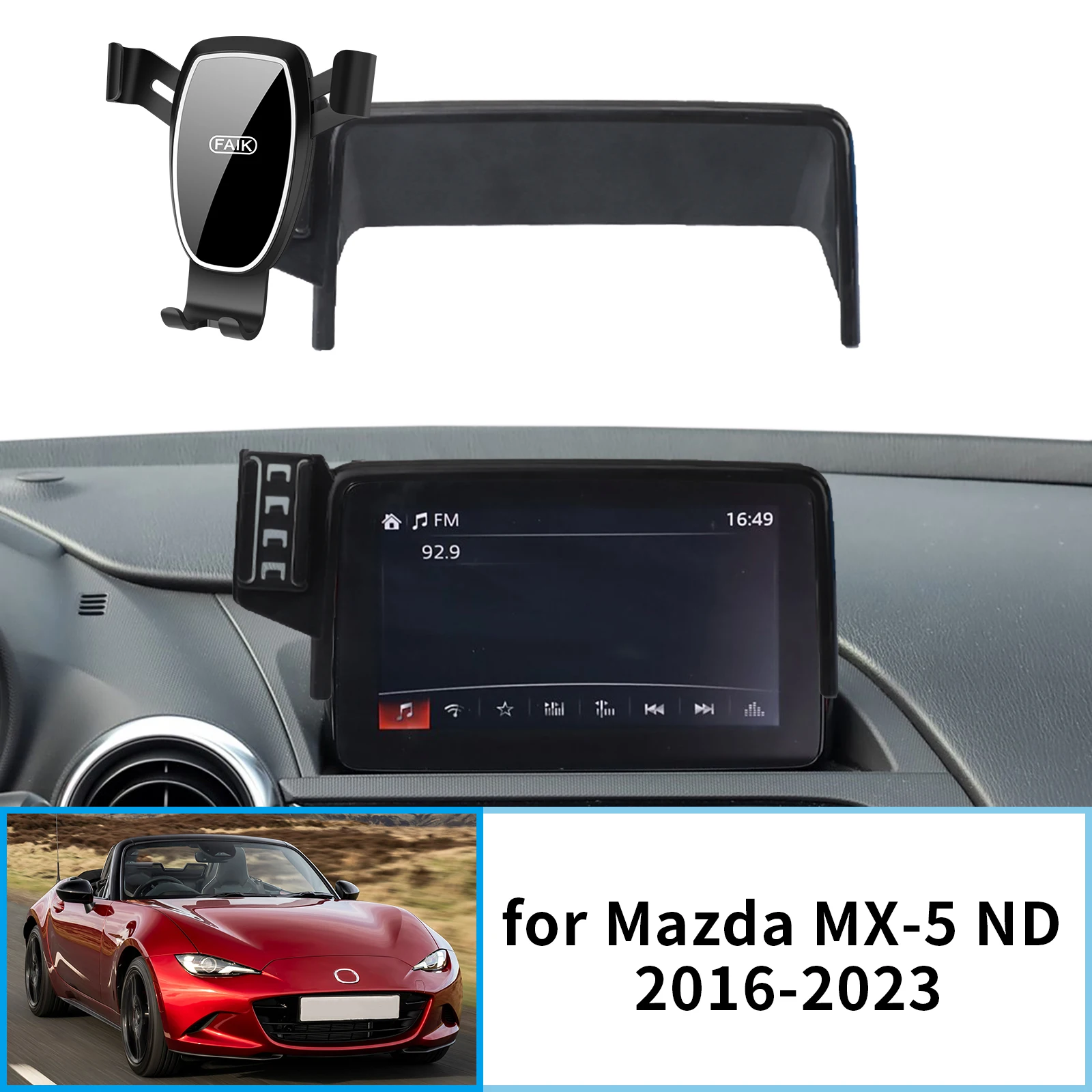 for Mazda MX-5 2016-2023 ND MX5 Miata Roadster GPS Bracket Navigation Stand Auto Accessories 1