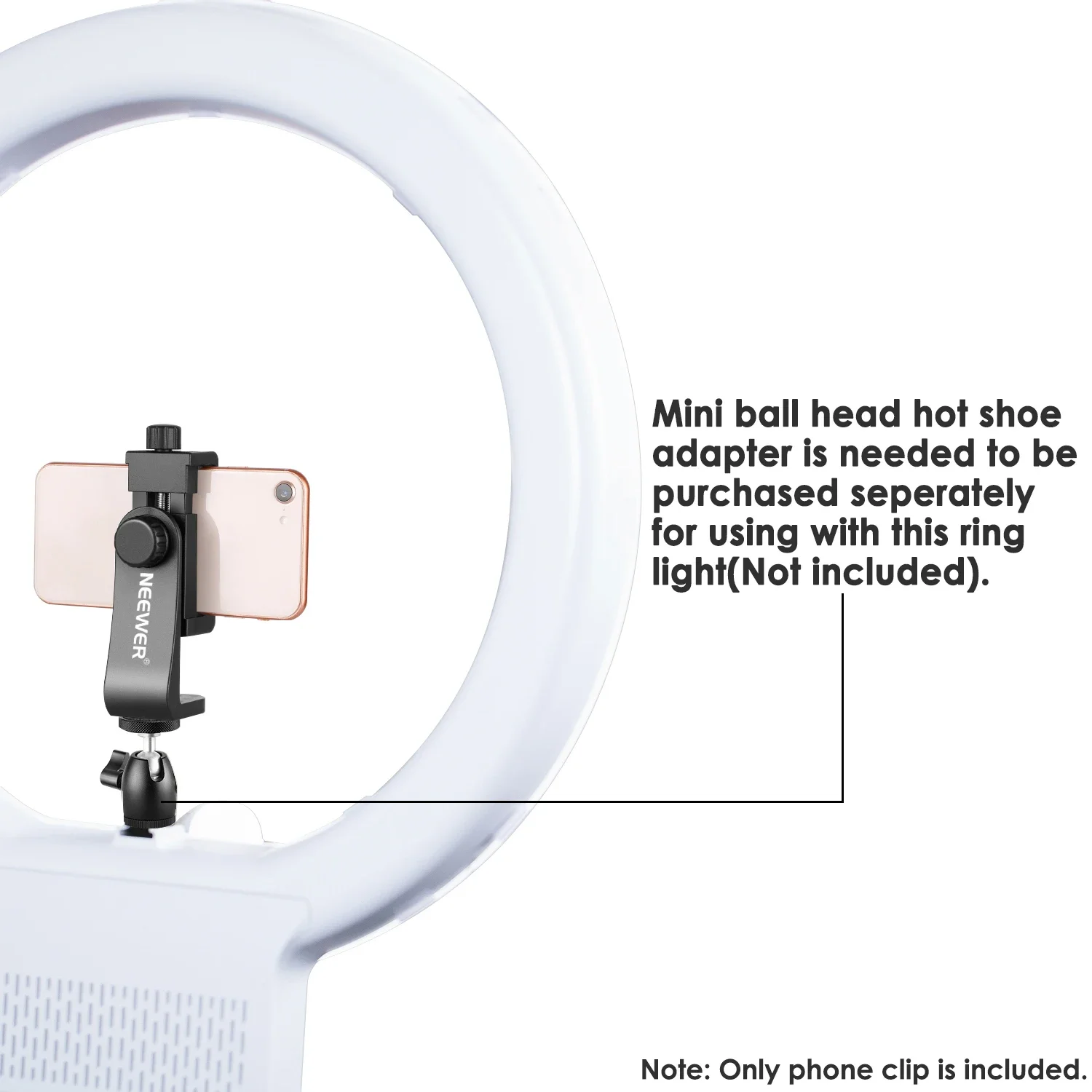Universal Cell Phone Clip Mount - Smartphone Holder with Vertical Horizontal Bra