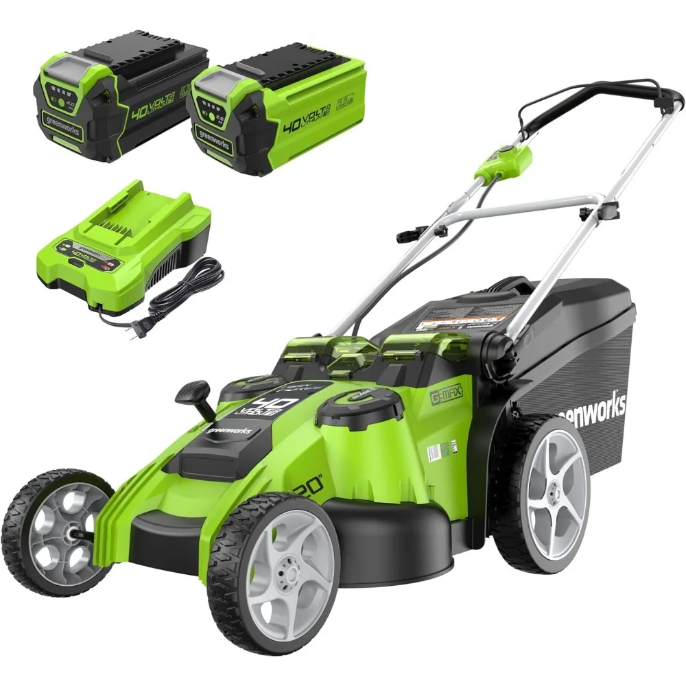 

Greenworks 40V 20" Twin Blade Mower, 4.0Ah + 2.0Ah Battery