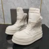 Ricks shoes new thick-soled, all-white inverted triangular leather boots increase students' shoes and high street lovers' shoes 3