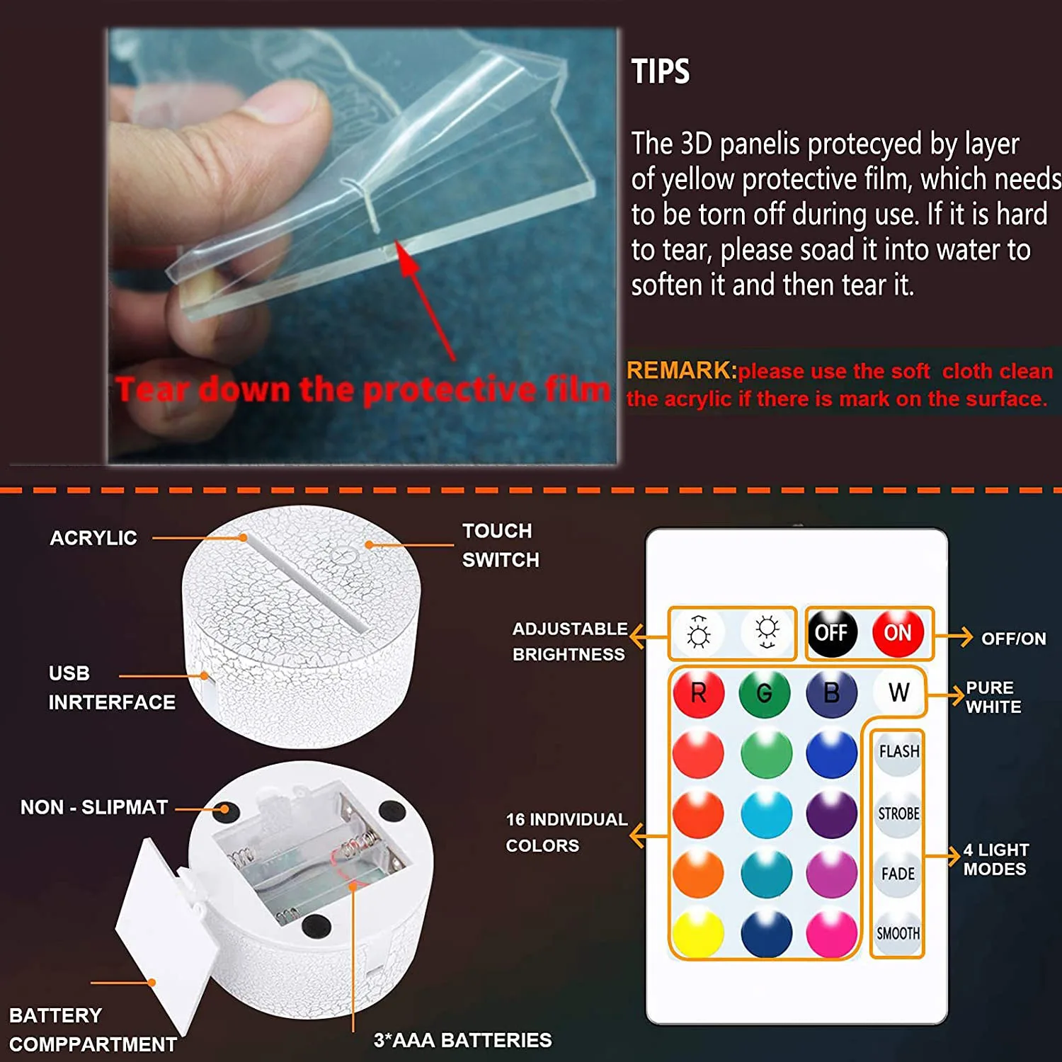 Do Not Disturb Gamer at Work Night Light 16 Colors Changing Gamepad 3D Illusion Lamp For Playstation4 For Men Teenagers and Kids 6