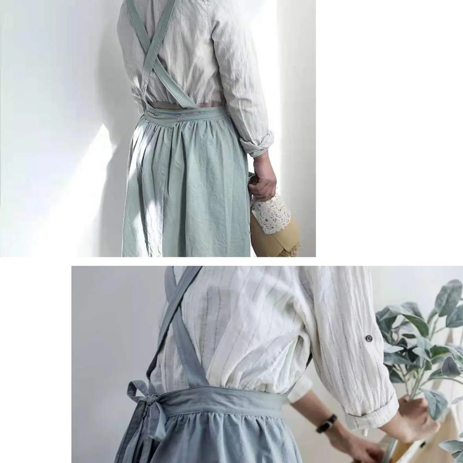 Grembiule Donna In Cotone E Lino - Impermeabile, Taglia Unica Per Cucina E Giardino - Foto 12