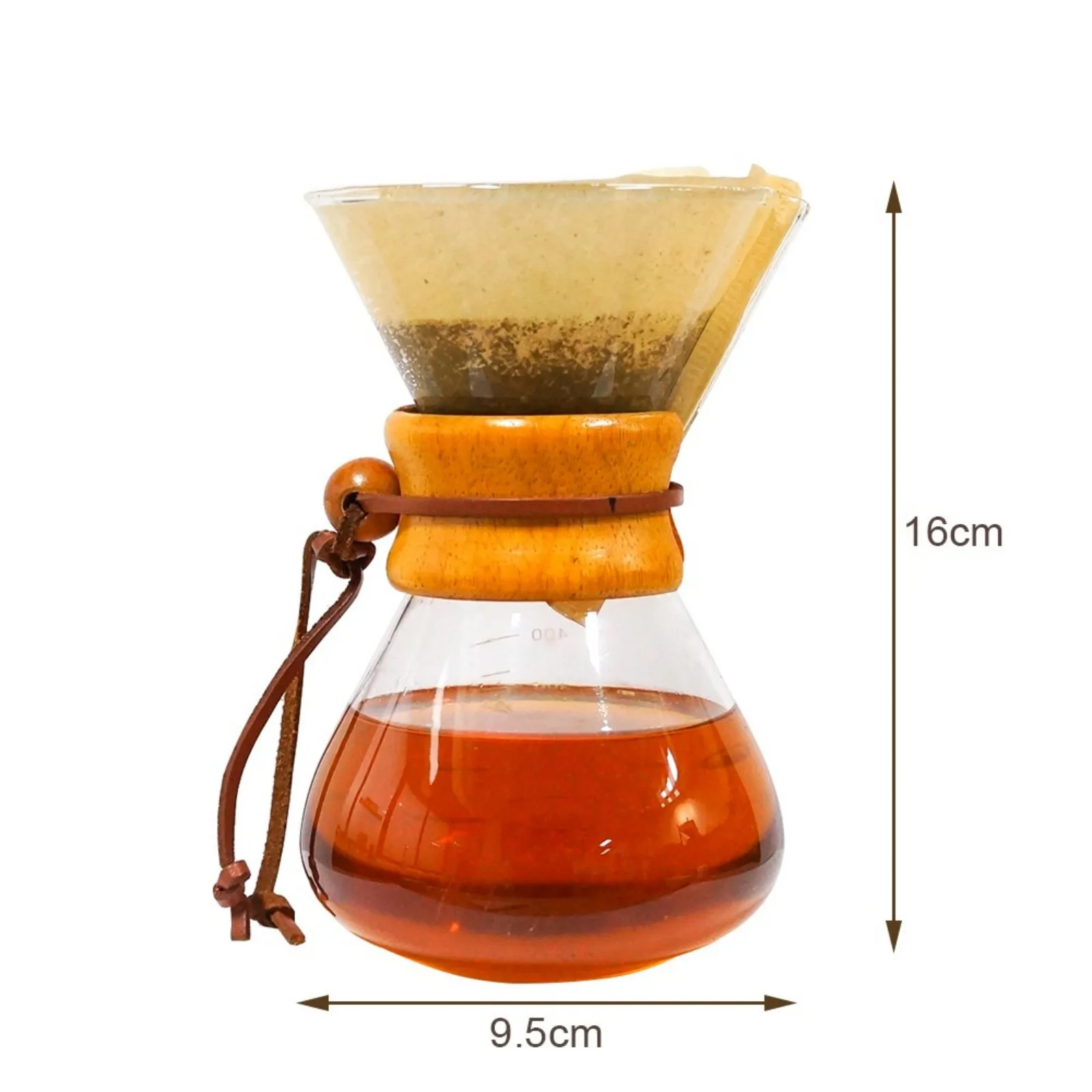 CHEMEX Transparent Glass Coffee Brewer Manual Coffee Maker for 1-3 people 400ml coffee maker,pour over coffee maker