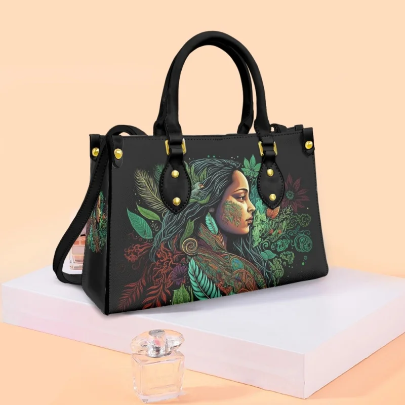 2023 African Women Pattern Branch Design Handbags For Women Fashion Shoulder Shopping Bag Practical Ladies Tote Bags Commuting