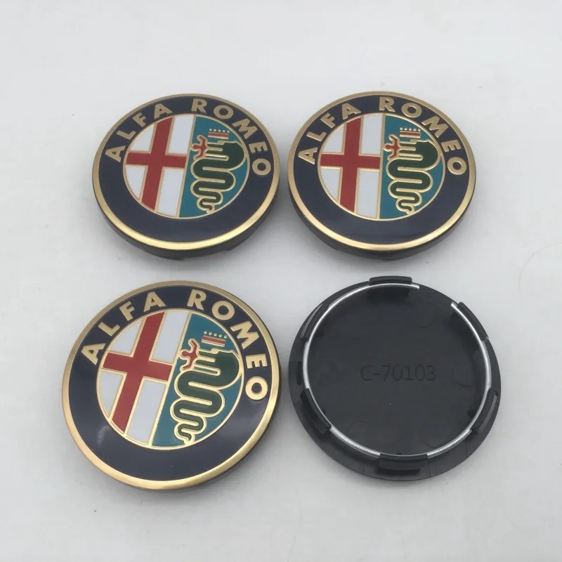 4-Piece Set: 50mm Car Emblem Wheel Hub Center Cap Badge Covers and Stickers