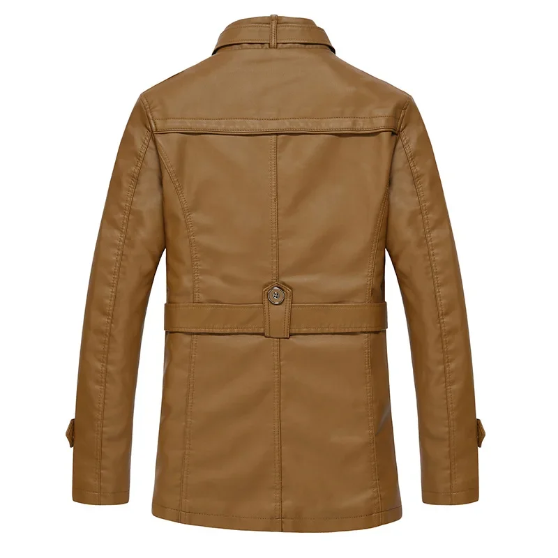 PU Jacket Biker Leather Coats Men's Leather Jackets Autumn Casual Motorcycle Brand Clothing Long Fleece Mens Jackets leather jackets