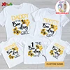 Birthday Girls T Shirt Family Matching Clothes Gift Cartoon Honeybee Printing Shirt Custom Name T-shirt Give Away Kids Stickers 1