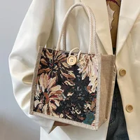 Portable Hand Bag Linen Bag Women 1