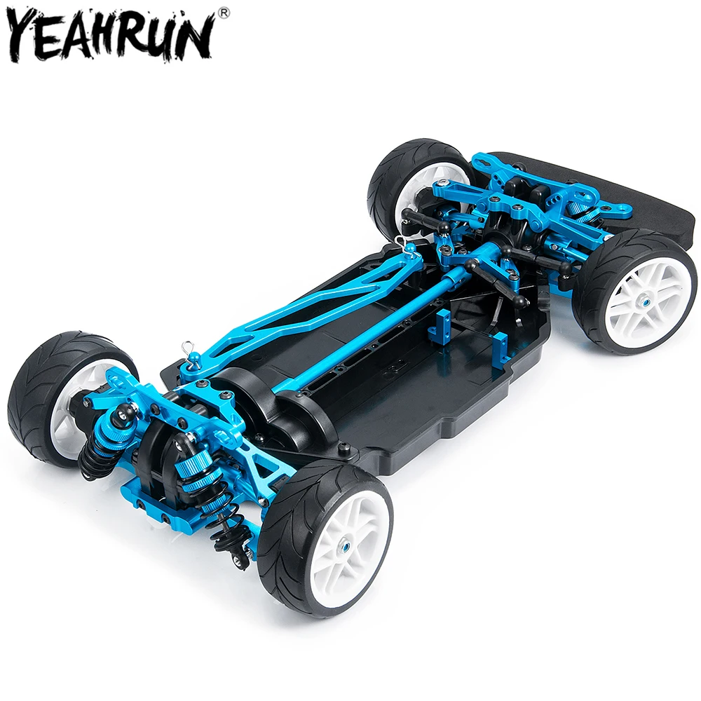 YEAHRUN Frame Chassis with Wheels Shock Absorbers Kit For Tamiya TT02 1