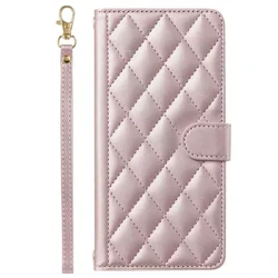 Diamond Lattice Leather Wallet Case - Elegant Protective Cover - Honor 200 Pro (B1)