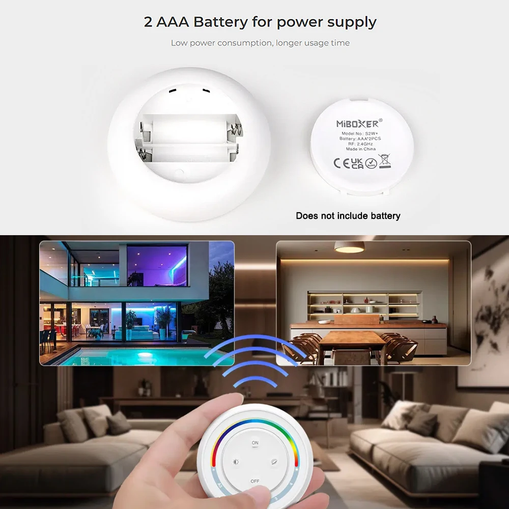 Enhanced Rainbow Remote for Customizable Lighting - Adjustable Saturation, CCT, and Brightness RGB Controller