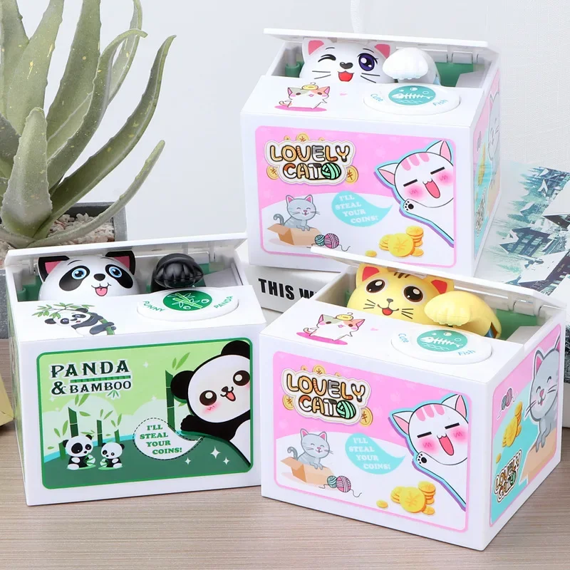 Creative New English Cartoon Kitty Cat Money Storage Jar Toy Electric Savings Canister Cross-Border Trade Unique Design