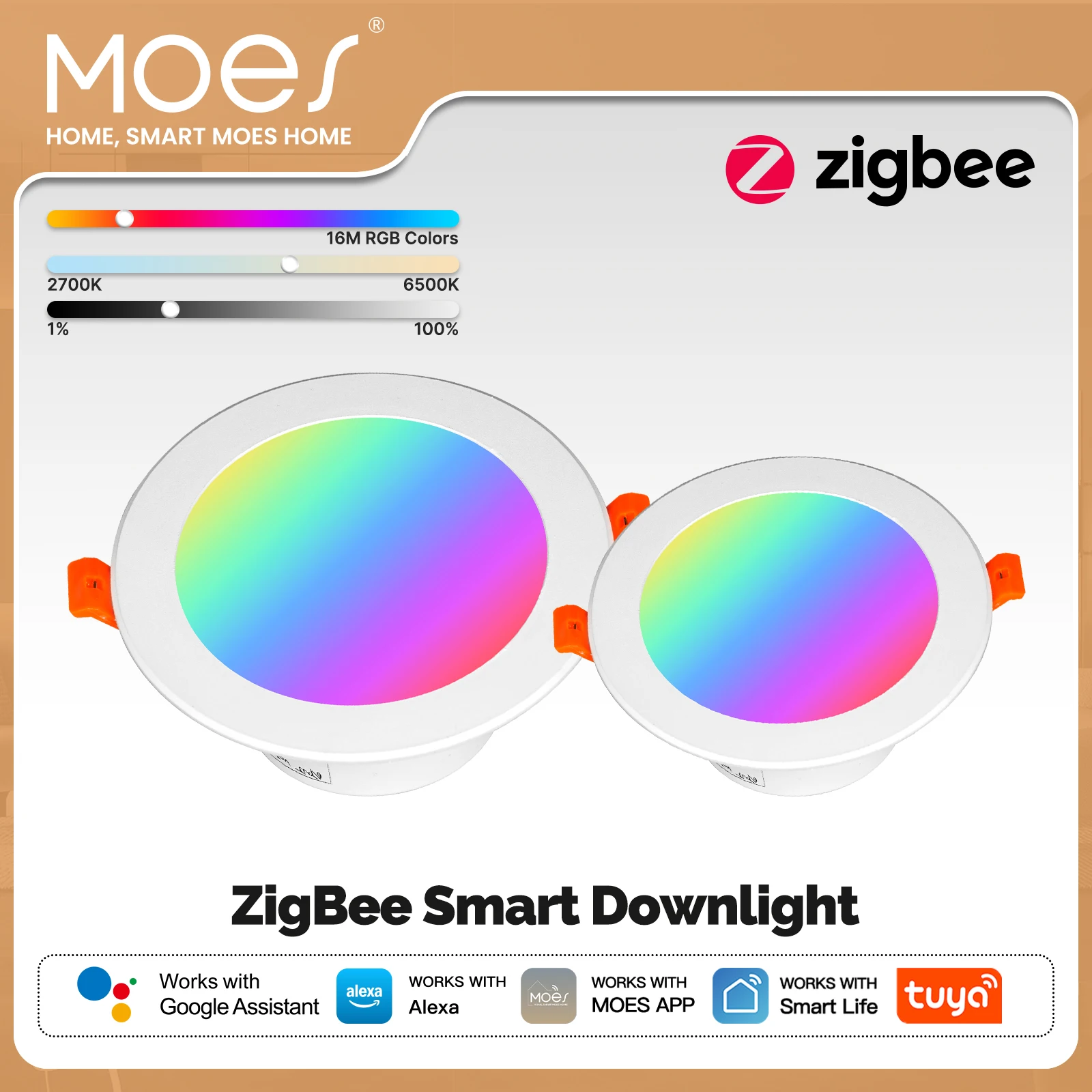 MOES Tuya ZigBee Smart LED Downlight 9W 12W
