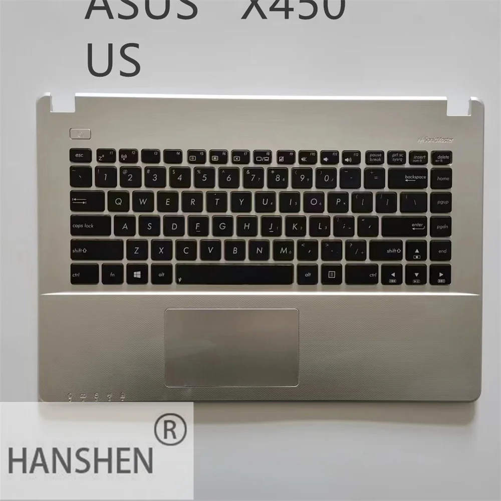 

HANSHEN America new keyboard For ASUS X4550 X455L X455LA X455WA A455 A455L X455 LD X455LJ US SG-57670-XUA Silver Palm Rest Touch