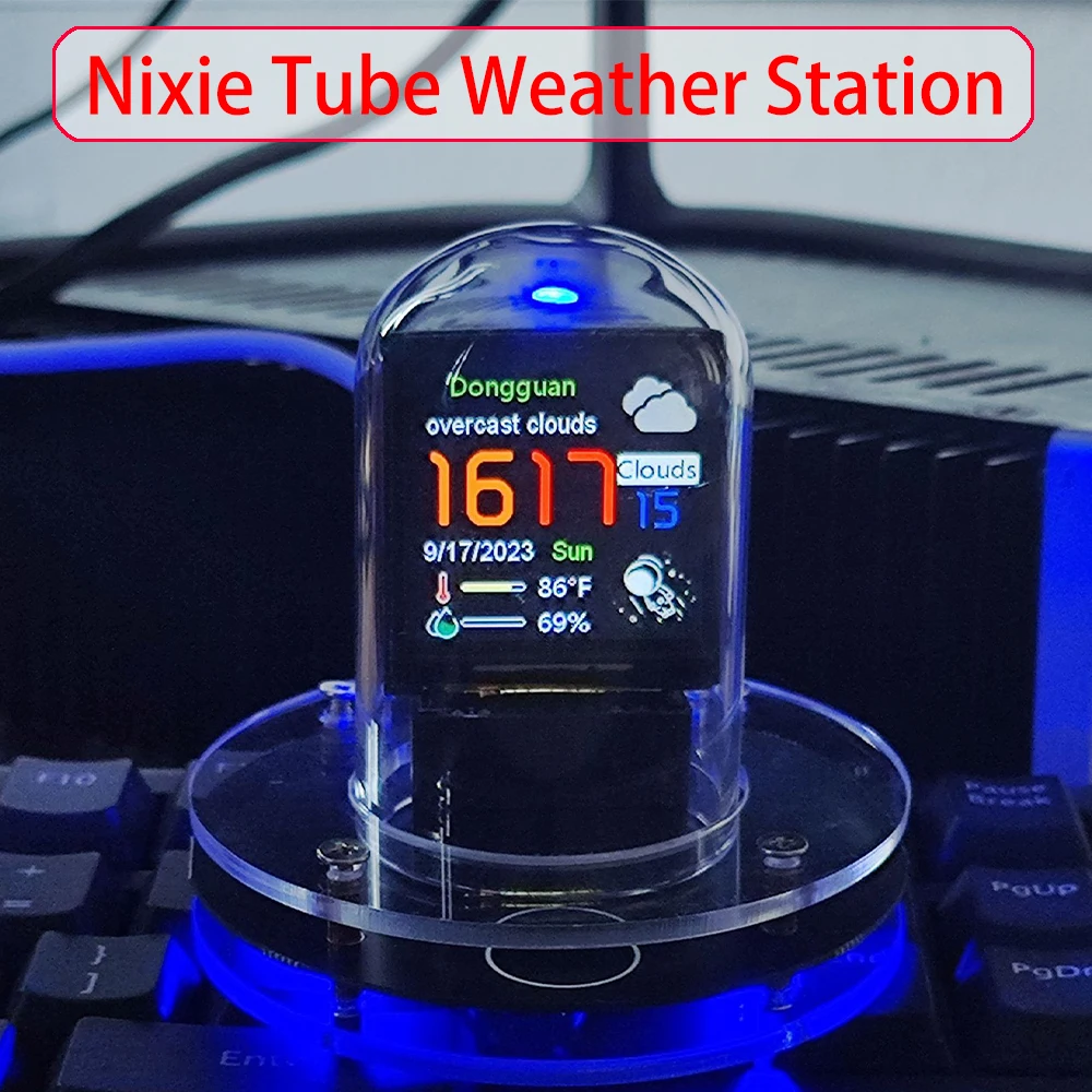 Nixie-Relógio Inteligente WiFi Glow Tube, Cyberpunk Style, Relógio de Mesa Digital, Display Visual, Atualização Automática Mutável, DIY