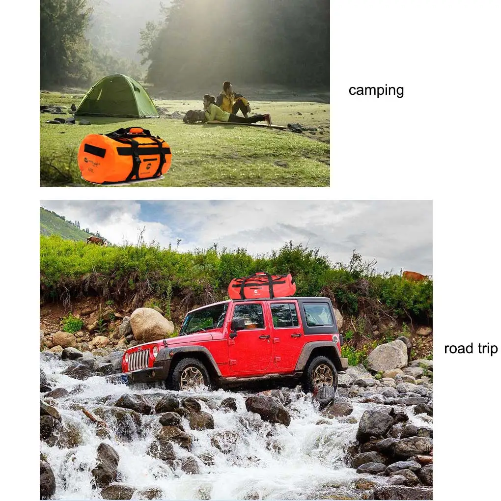 Waterproof Duffel Outdoor Dry Saddle Front Pocket PVC Handbag Travel Red