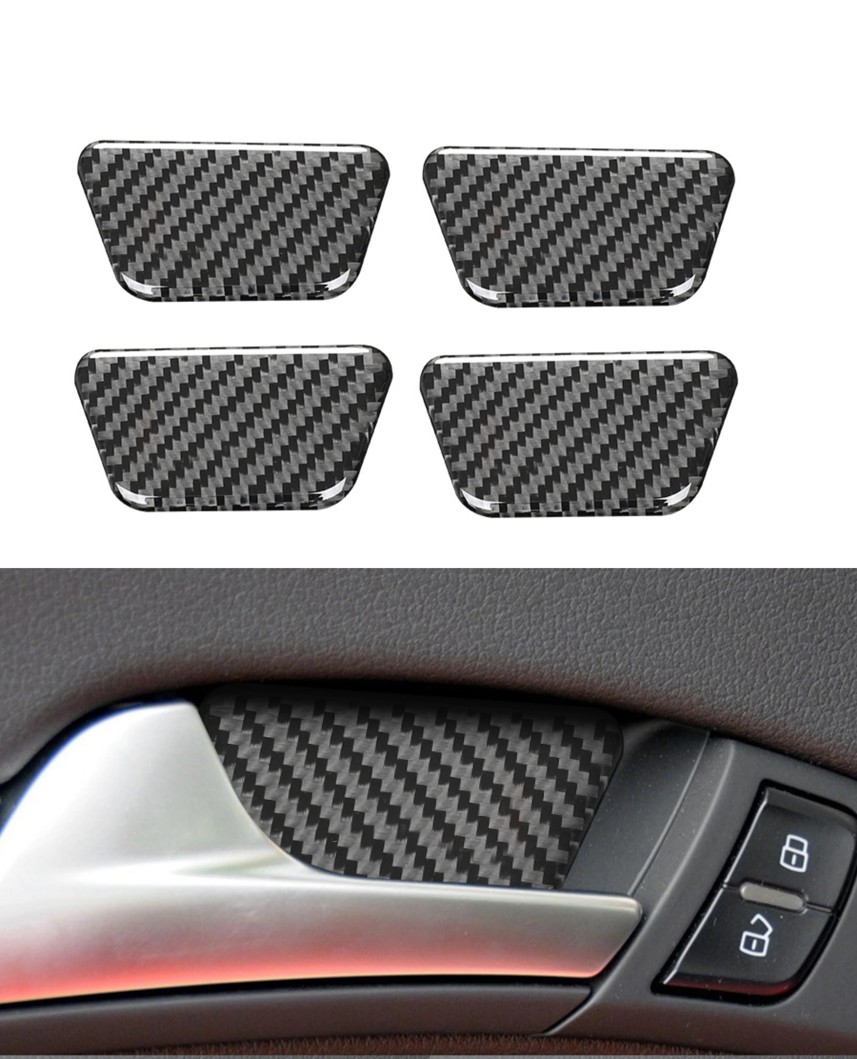 

For Audi A4L A4 B8 2009-2016 Q5 2009-2017 A5 2008-2017 Car Inner Door Bowl Decor Cover Trim Stickers Accessories Carbon Fiber