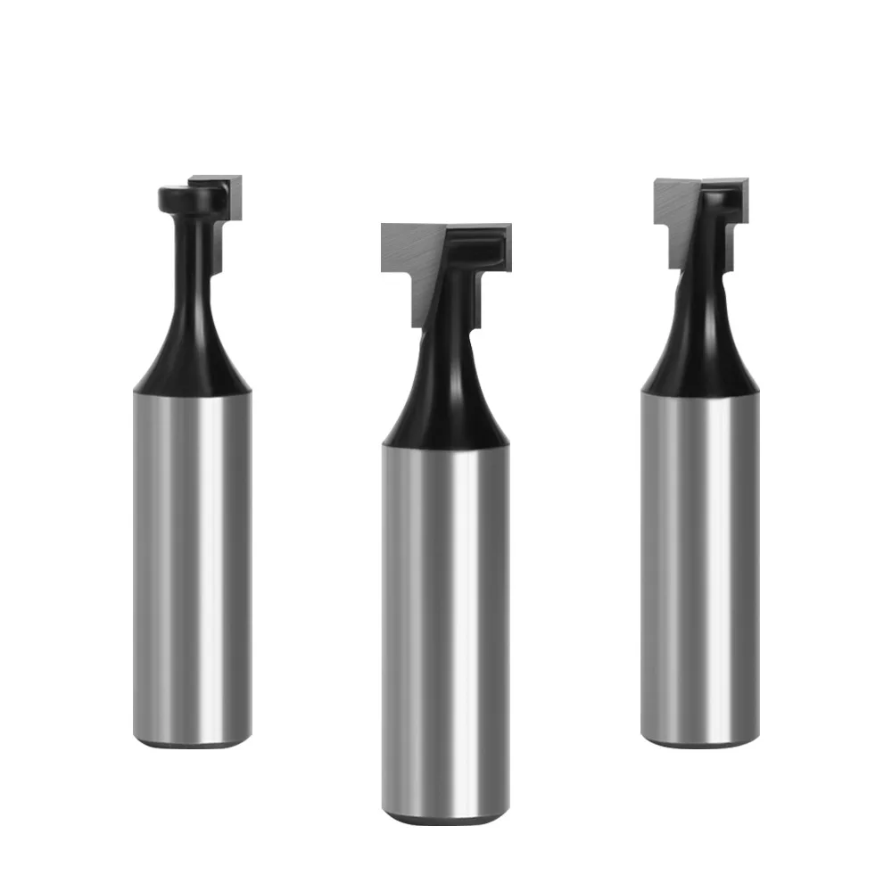 

3 PCS/Set 1/2" 12.7MM 12MM Shank T-Slot Cutter Router Bit Hex Bolt Keyhole Milling Cutter for Wood Woodworking Tools End Mill