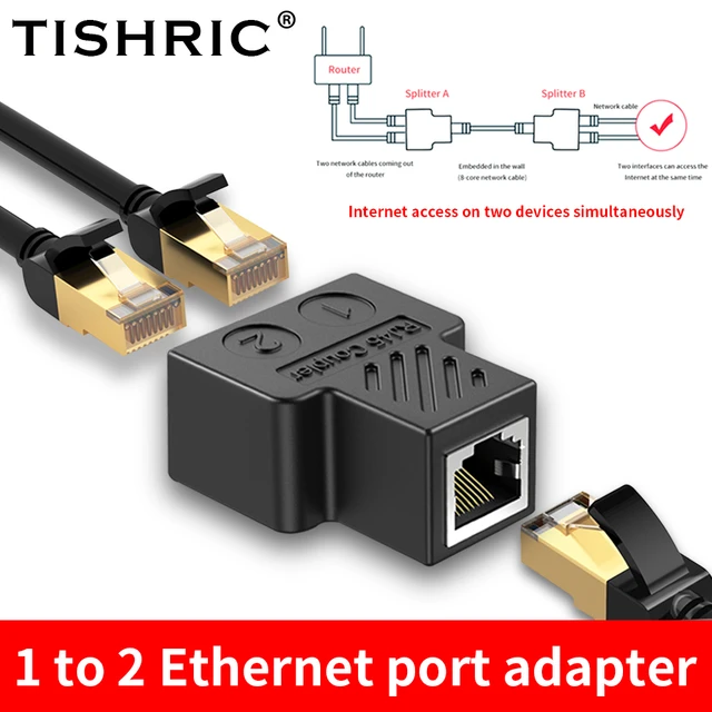 1 To 2 Ways LAN Ethernet Network Cable RJ45 Female Splitter Connector  Adapter - AliExpress
