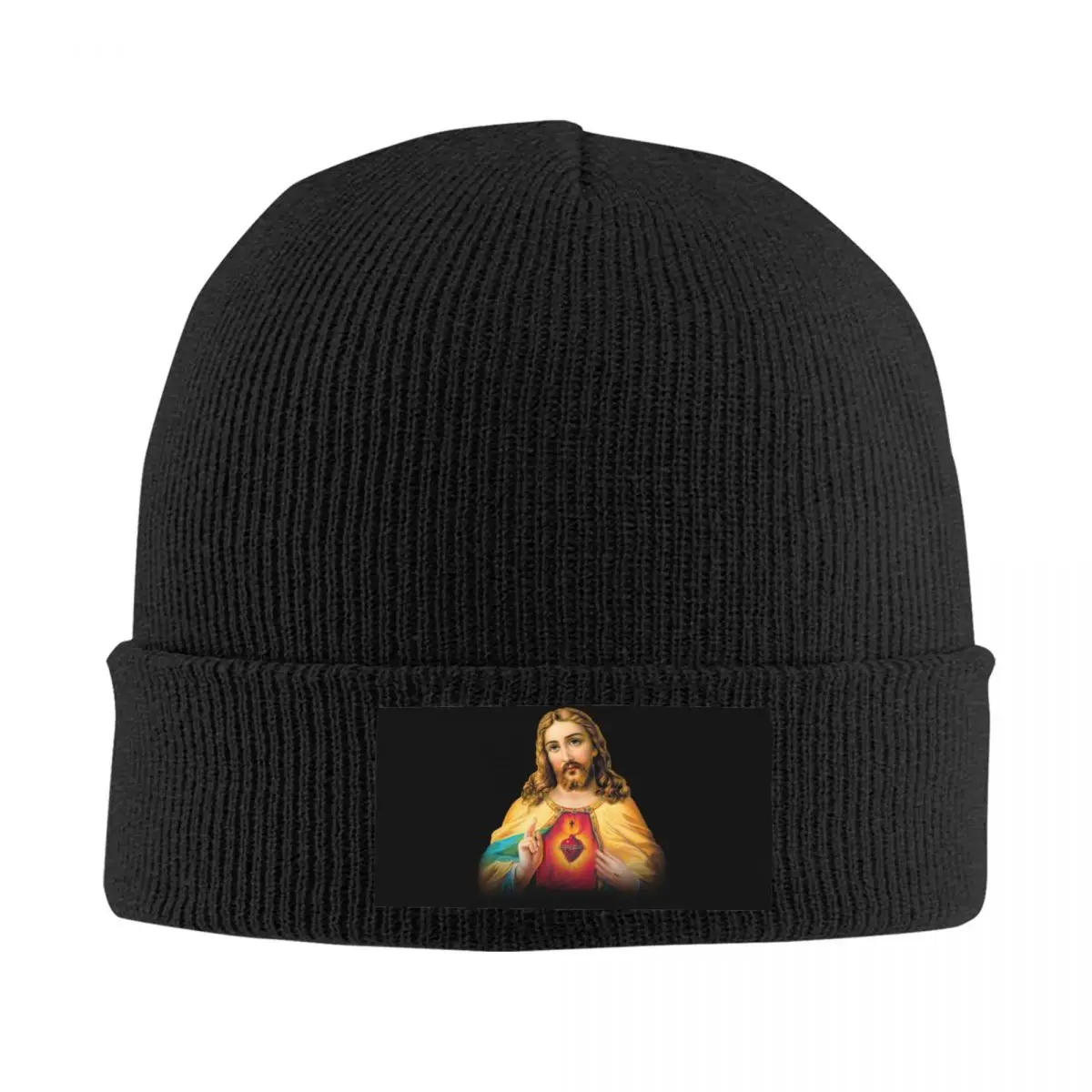 

Sacred Heart Of Jesus Skullies Beanies Caps Unisex Winter Warm Knit Hat Adult Christian Catholic God Bonnet Hats Outdoor Ski Cap