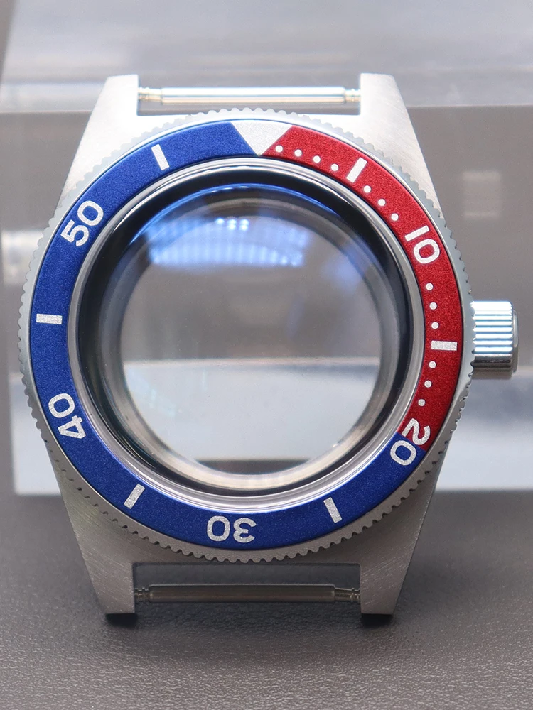 Premium Silver 40mm Diving Watch Case with Alloy Bezel and AR Sapphire Glass