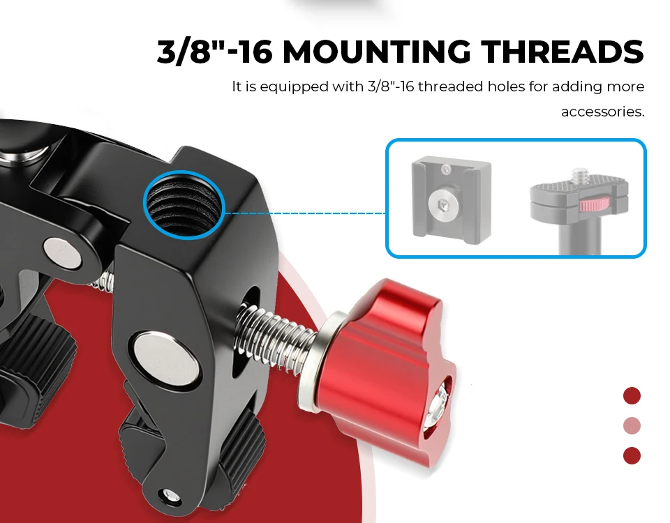 Super Clamp Camera Clamp Mount Monitor 360° Ballhead Magic Arm Ball Head Adapter