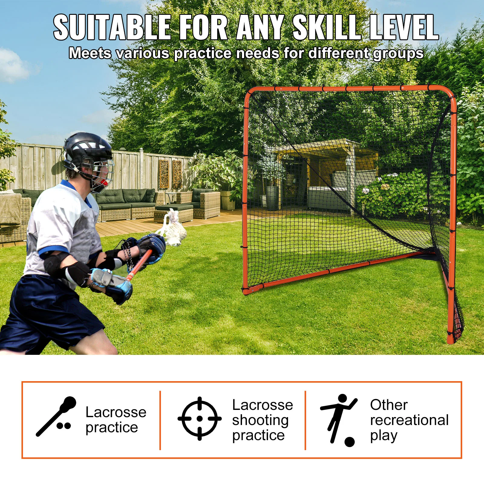 Portable Steel Lacrosse Training Net Equipment