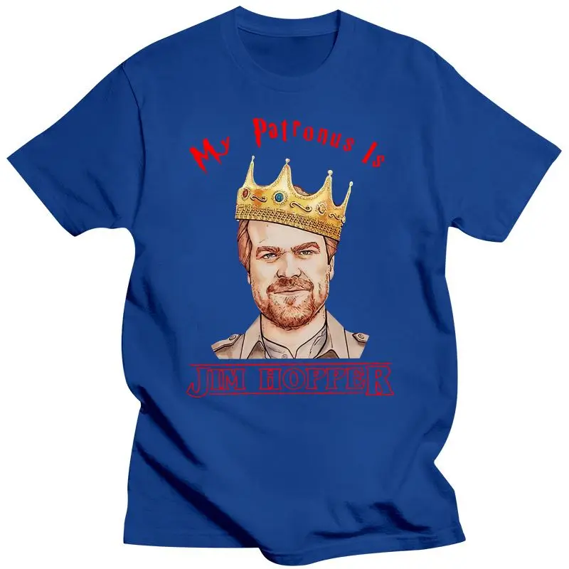 thumbnail image 1 of New Stranger Tee Things My Patronus Is Jim Hopper T Shirt Black Cotton Men S-6xl Regular Tshirt For Men Men T Shirt Funny T-Shir, 1 of 5