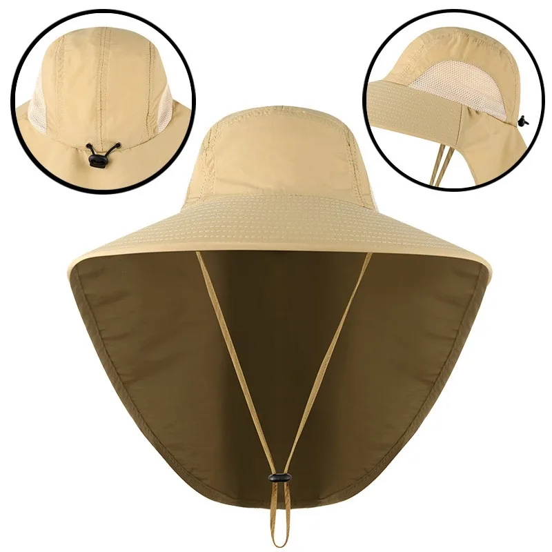 Fishing Hat Wide Brim Bucket Hat with Neck Cover Quick Dry Outdoor Sports Jungle Hiking Men Fishermen Sun Protected Cap sun hat sun protection hat fisherman hat