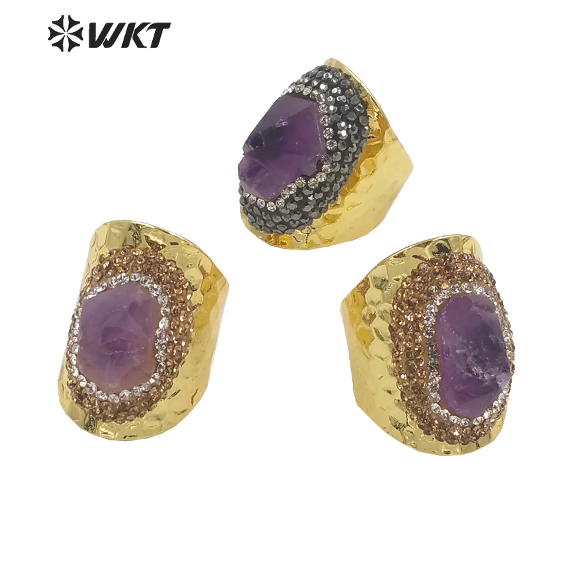 

WT-R447 WKT 2023 Hot Sale Amethyst/Rhinestone Ring So Beautiful Women Wedding Gift Attractive Party Style Accessory Trend