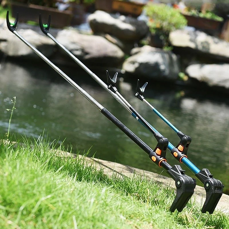 1.7M 2.1M 2.4M Stainless Steel Telescoping Fishing Pole Hand Rod Holder Stand Bracket Adjustable Fishing Tackle