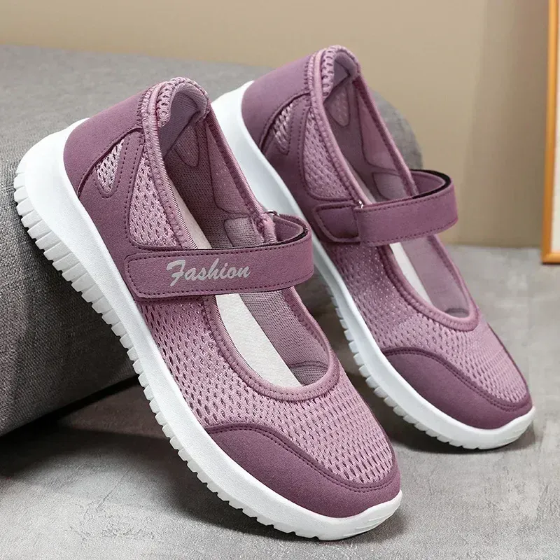 2025 New  Women's Summer Mesh Shoes, Breathable Cloth Shoes, Mother's Shoes, Cloth Shoes Large Size Women's Shoes