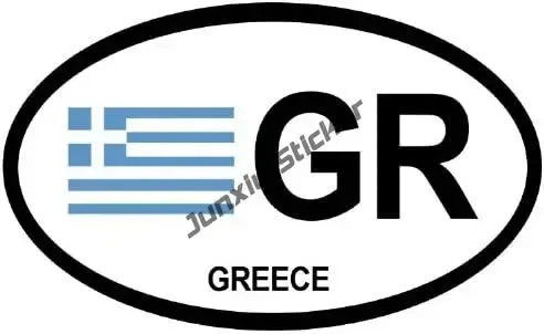 Greek Flag Shield Vinyl Sticker – Round Decal with Athens and Crete Island Seal Design