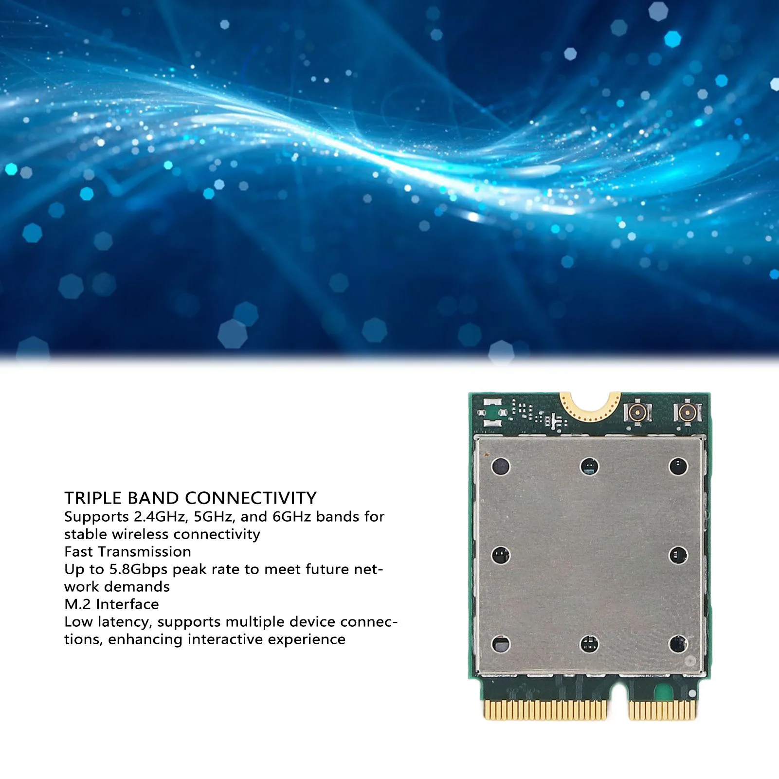 QCNCM865 무선 카드 5.8Gbps 2.4G 5G 6Ghz 트리플 밴드 M.2 블루투스 5.3 무선 7 네트워크 어댑터 카드 모듈 윈도우 11용