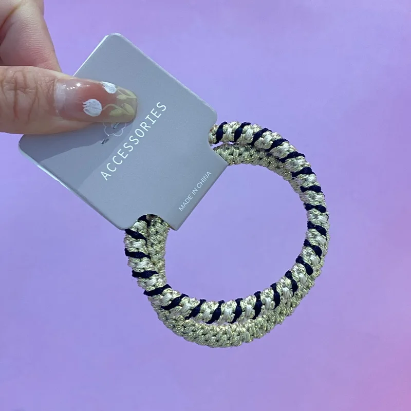 2 teile/satz Mode dicke Haar gummis für Frauen große Haare Gummibänder Dame Armband Haars eil elastische Schachtel halm Haar bänder Scrunchie – Detail 6