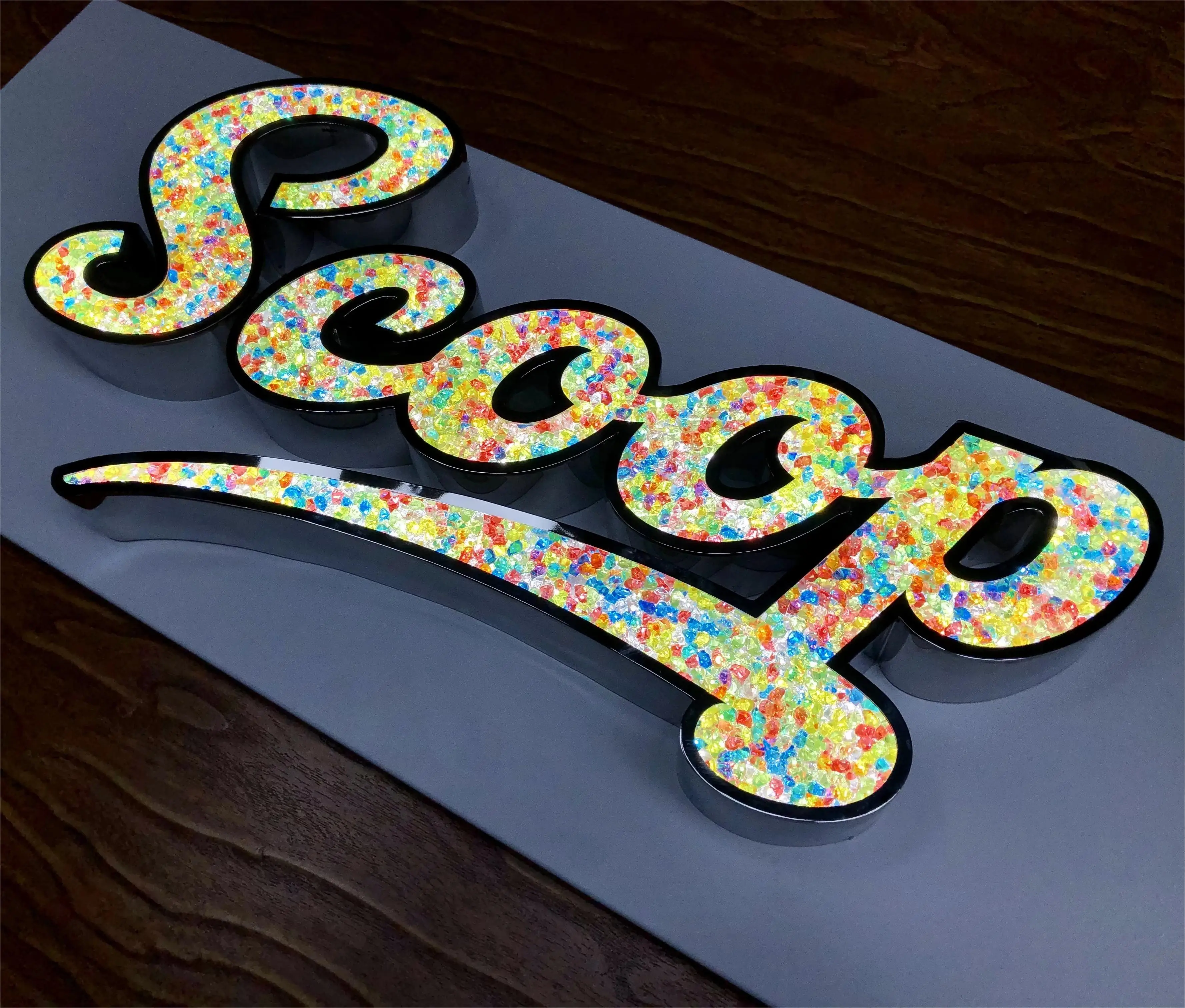 

Custom Store billboard stainless steel illumination 3d channel letters acrylic surface sign for outdoor commercial light signs